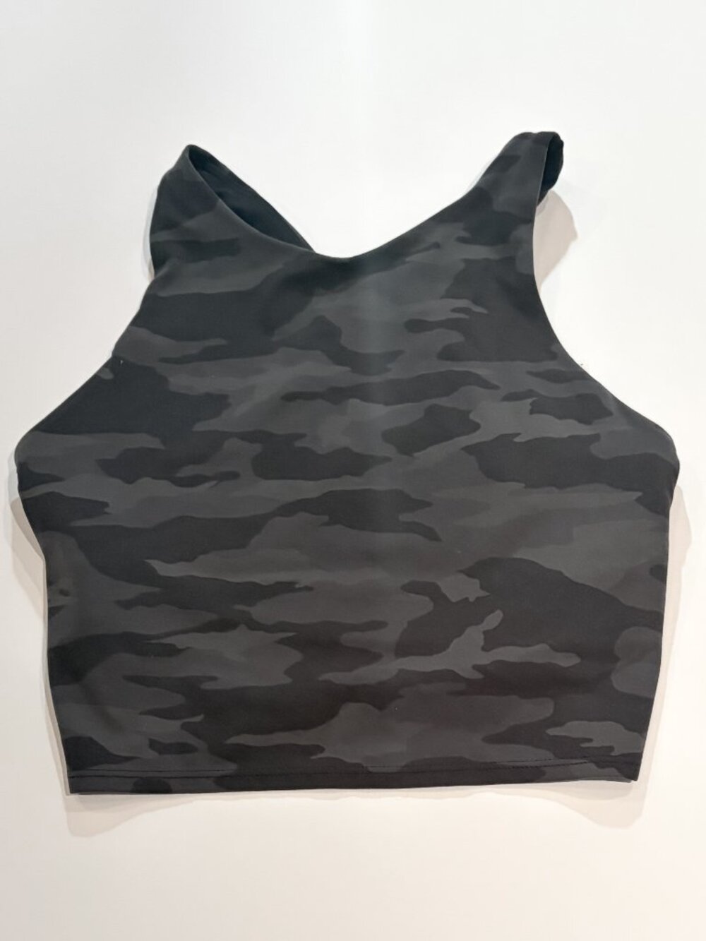 Athleta Black Camo Longline Sports Bra Tank Top Size Medium